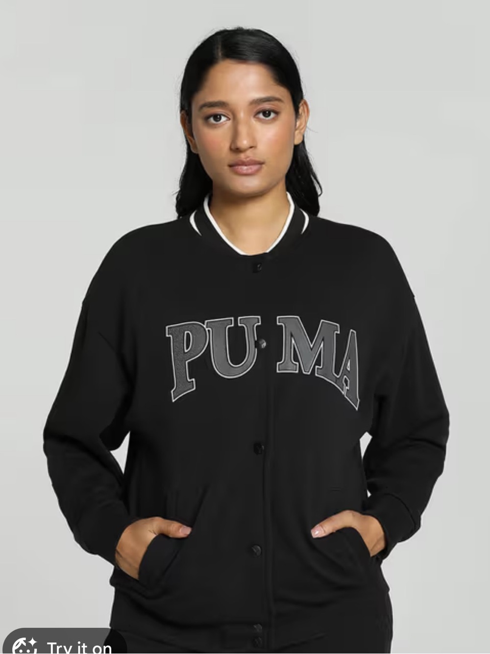 Puma Squad Track Jacket Button Down Small NWT Varsity Jacket